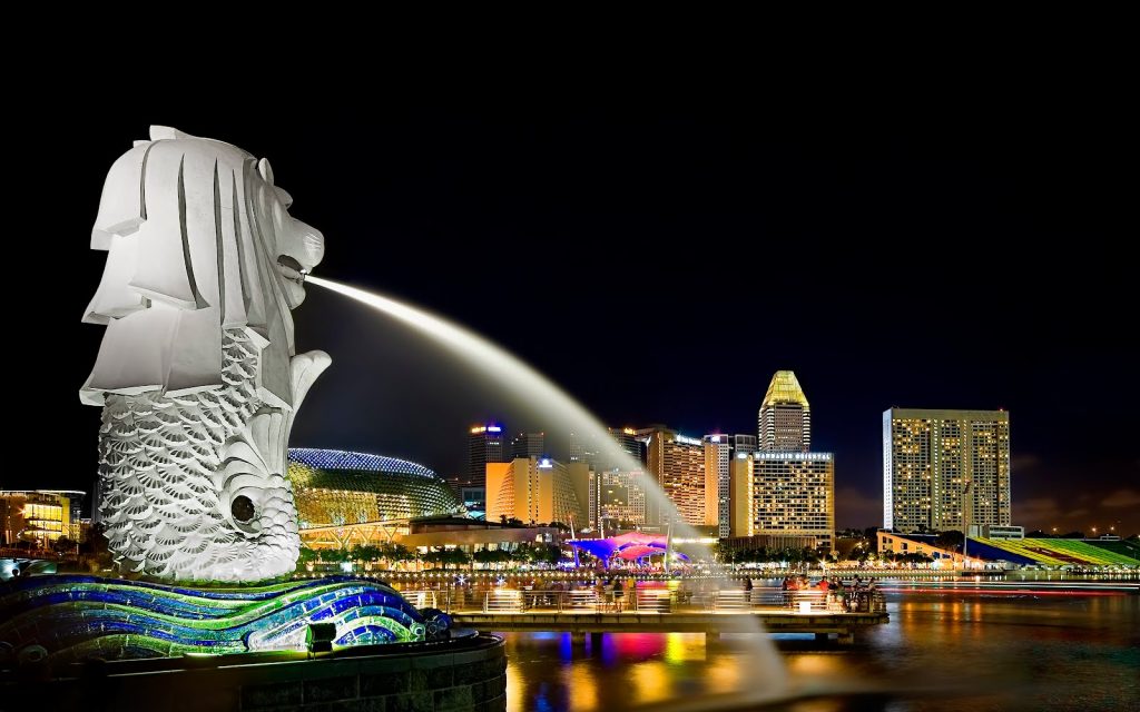 Bức tượng sư tử được xem là biểu tượng của du lịch Singapore
